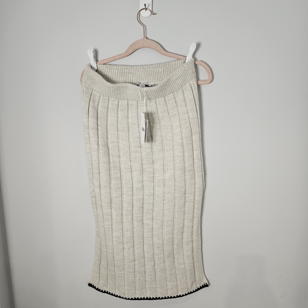 Elegant Cream Knit Skirt By ONLY